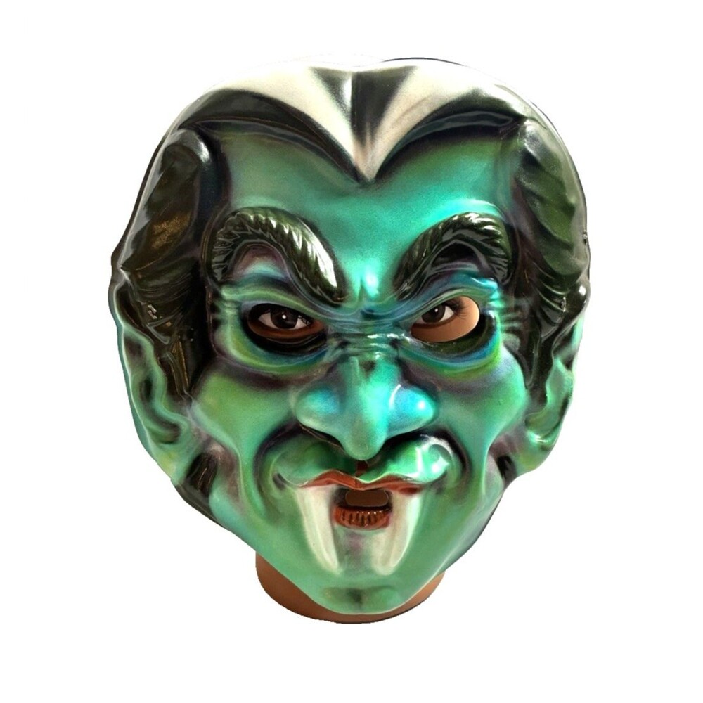 Vintage Vampire Halloween Mask 1984 Hallmark Vacuform Plastic Monster w Tag
